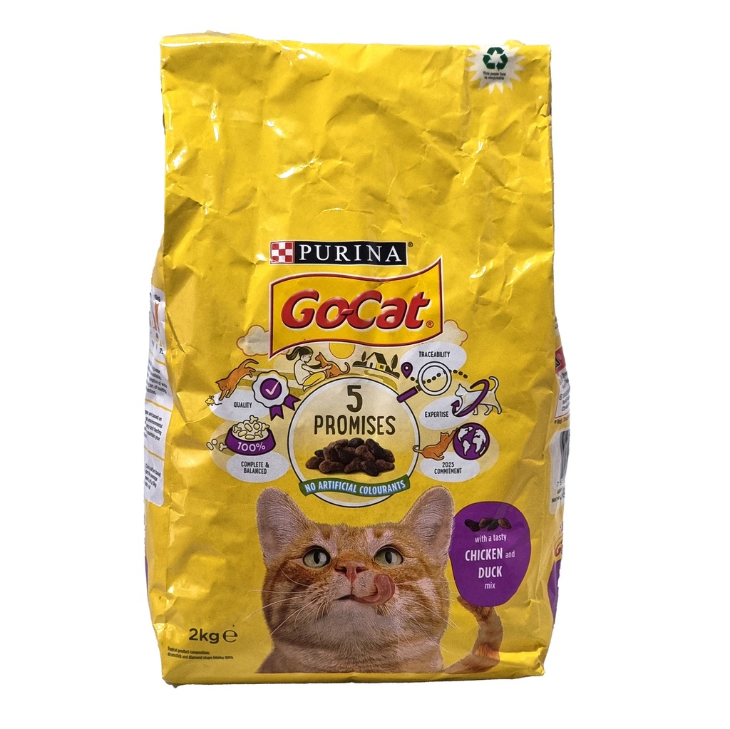 PURINA GOCAT ADULT DRY CAT FOOD CHICKEN & DUCK 2KG WHIM